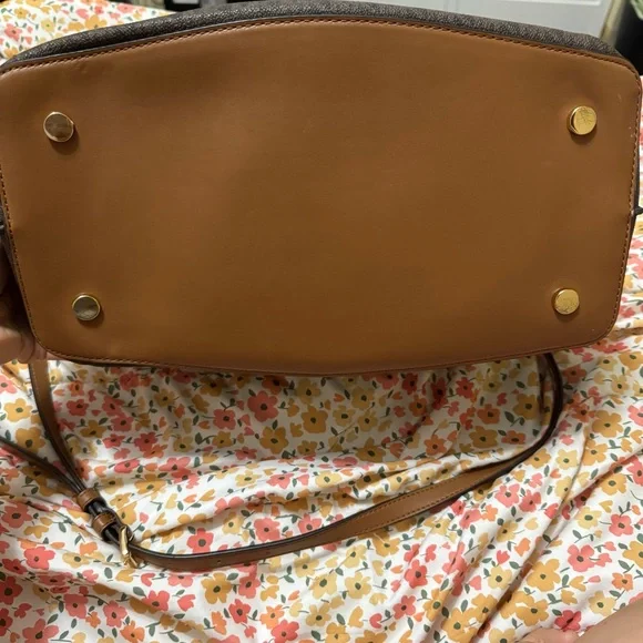 Michael Kors Brown Monogram Tote with Gold Accents - Picture 2 of 5
